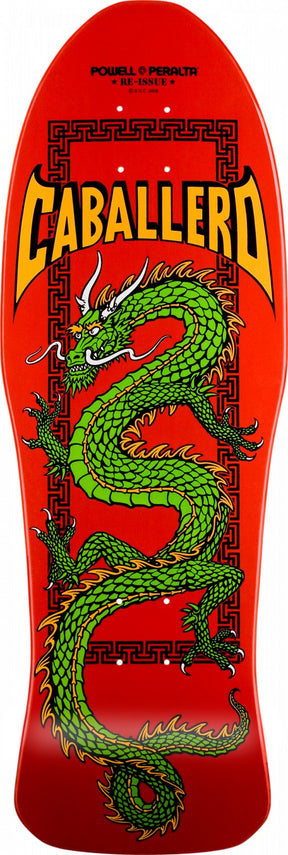 Powell-Peralta Steve Caballero Chinese Dragon Skateboard, Fire Red, Shape 150, 10.0"