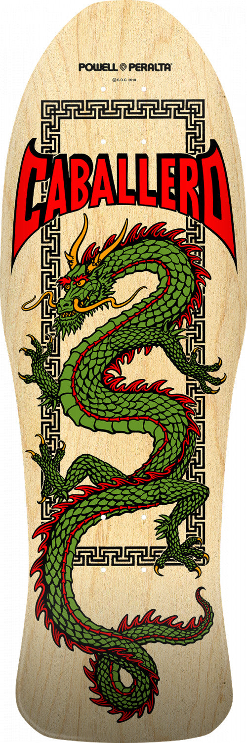 Powell-Peralta Steve Caballero Chinese Dragon Skateboard, Natural, Shape 150, 10.0"