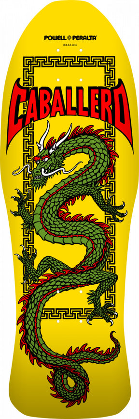 Powell-Peralta Steve Caballero Chinese Dragon Skateboard, Yellow, Shape 150, 10.0"
