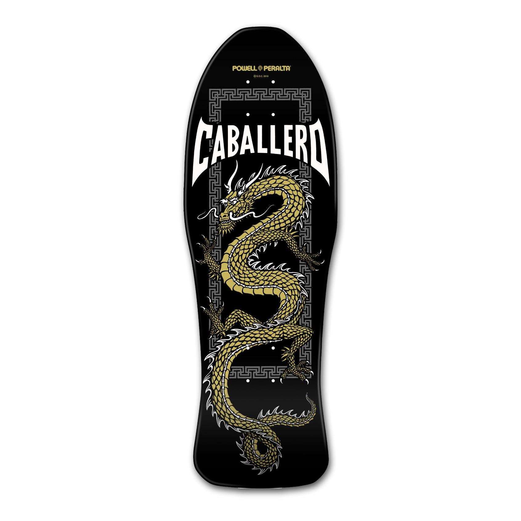 Powell-Peralta Steve Caballero Chinese Dragon Skateboard, Black/Gold, Shape 150, 10.0"
