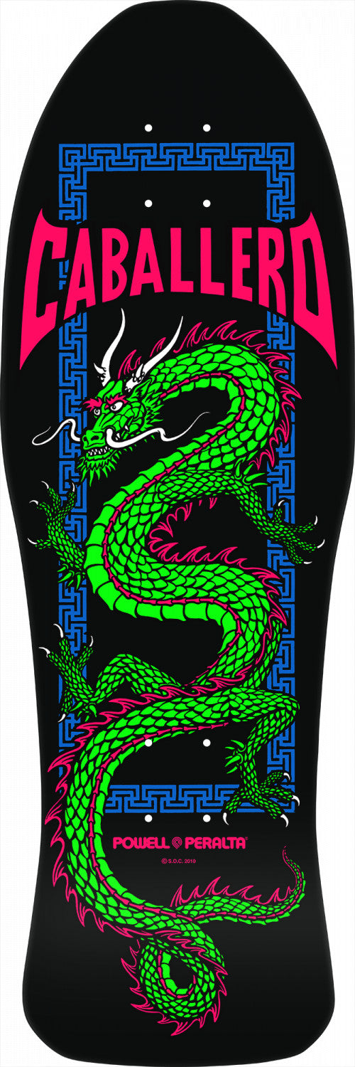 Powell-Peralta Steve Caballero Chinese Dragon Skateboard, Blacklight, Shape 150, 10.0"