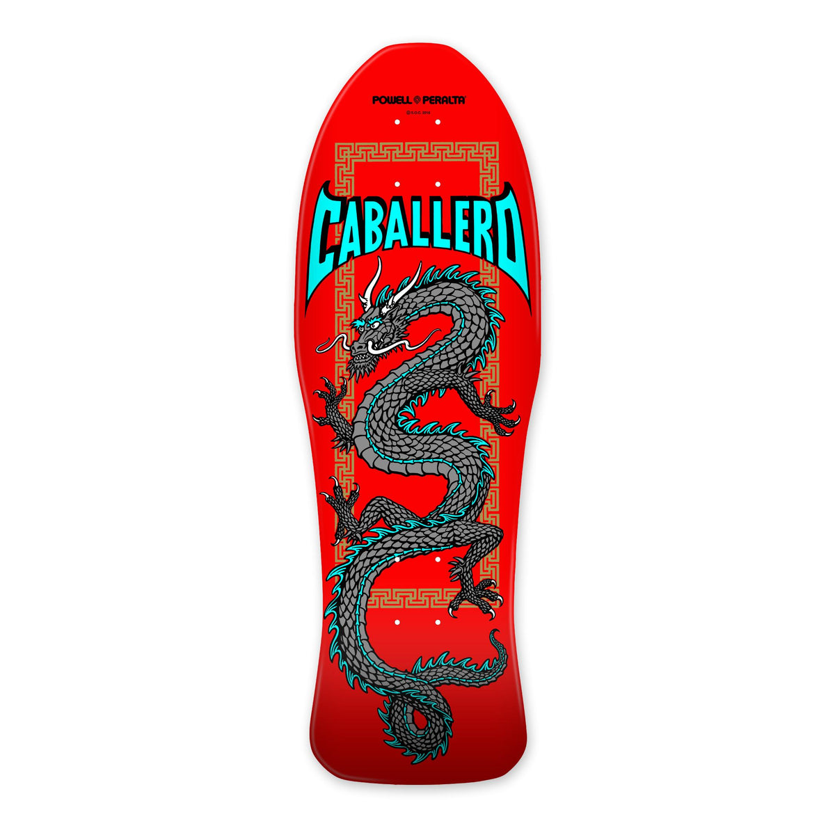 Powell Peralta Chinese Dragon Skateboard Deck, Red / Silver Colorway