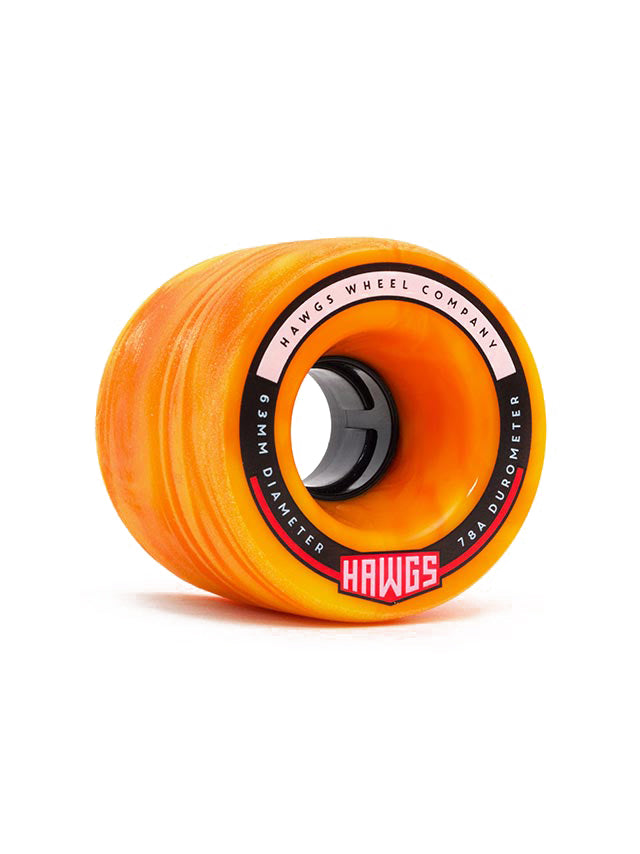 Landyachtz Fatty Hawgs Longboard Wheels, Orange/Yellow, 63mm