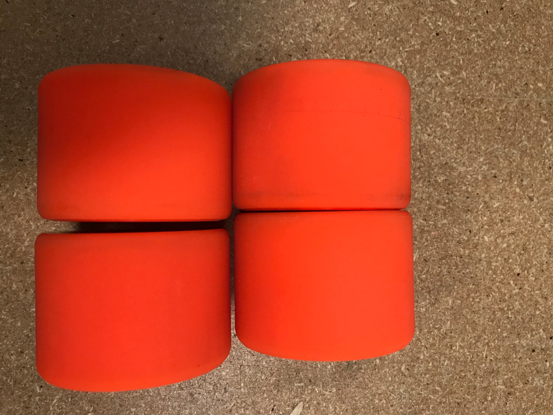 Orangatang Stimulus, Orange, 70mm/80a Longboard Wheels - Lightly Used