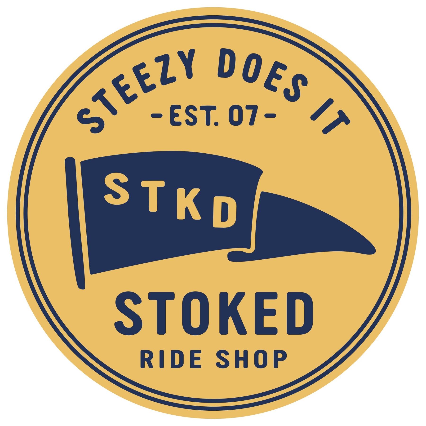 Stoked Ride Shop Steezy Does It Flag Sticker