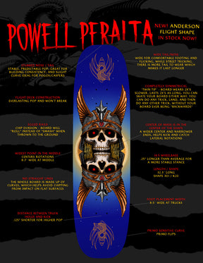 Powell-Peralta Andy Anderson Heron Egg Flight Skateboard Deck, Shape 301, 8.7"