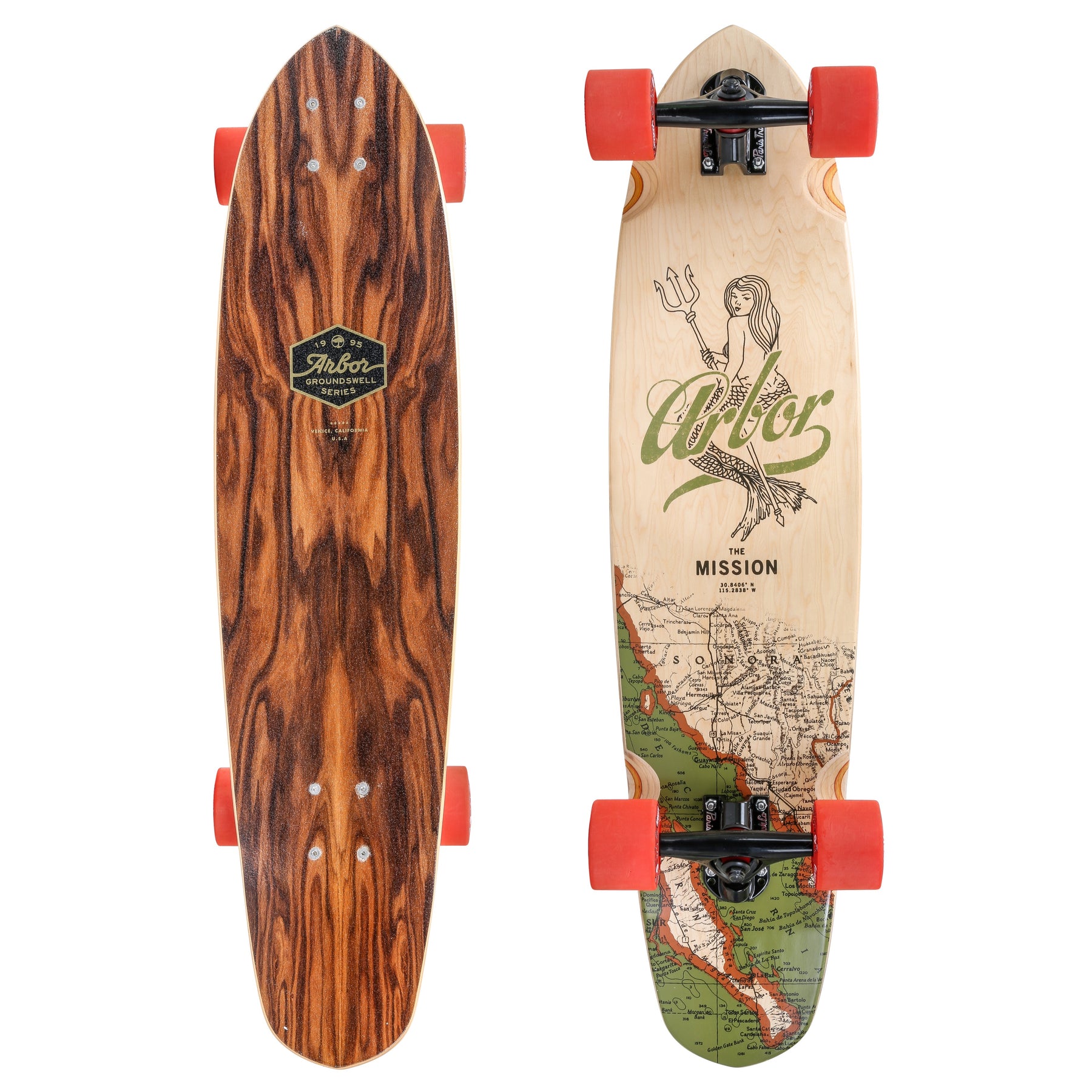 Arbor Mission Groundswell Longboard, Deck and Complete