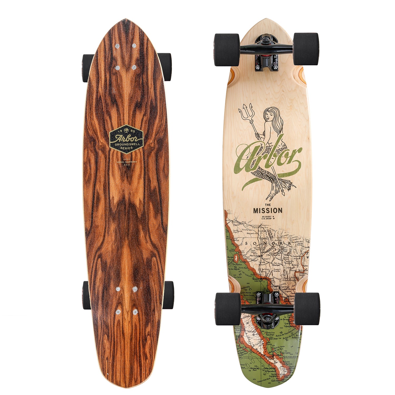 Arbor Mission Groundswell Longboard, Deck and Complete