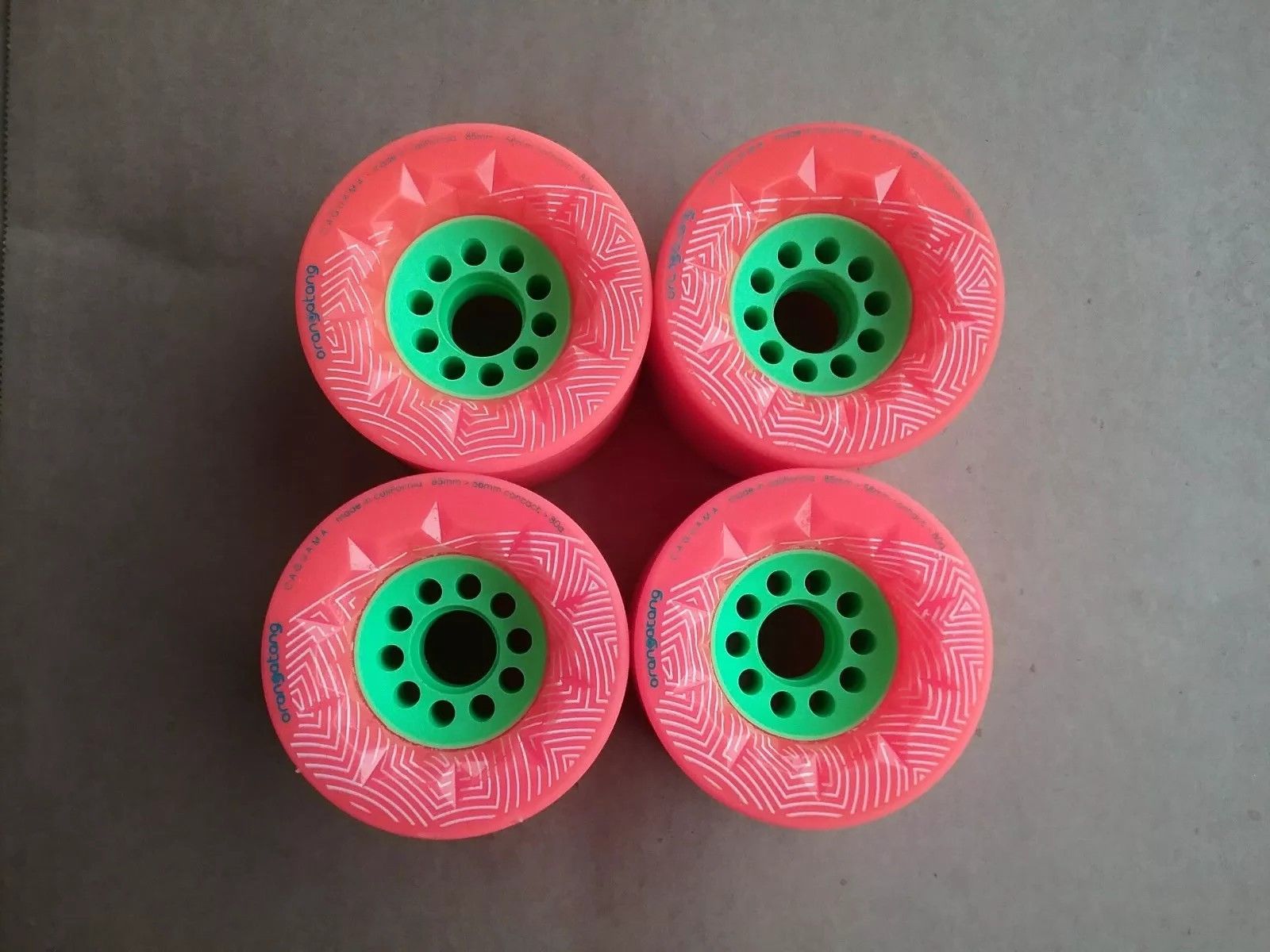 Orangatang Caguama Orange 80A 85mm Used Other Longboard Skateboard Eboard Wheels