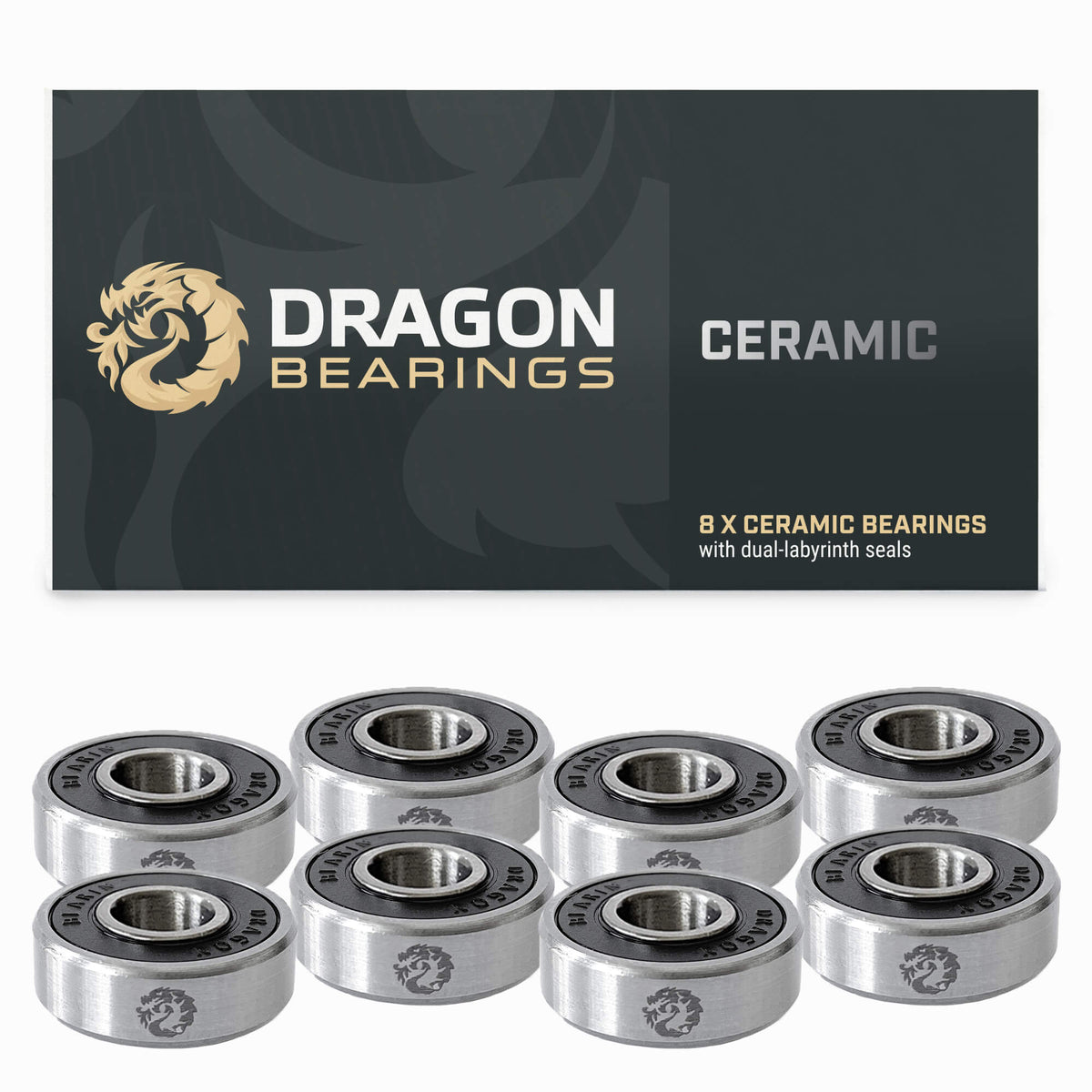 Fireball Dragon CERAMIC Bearings 8 Pack - OPEN BOX
