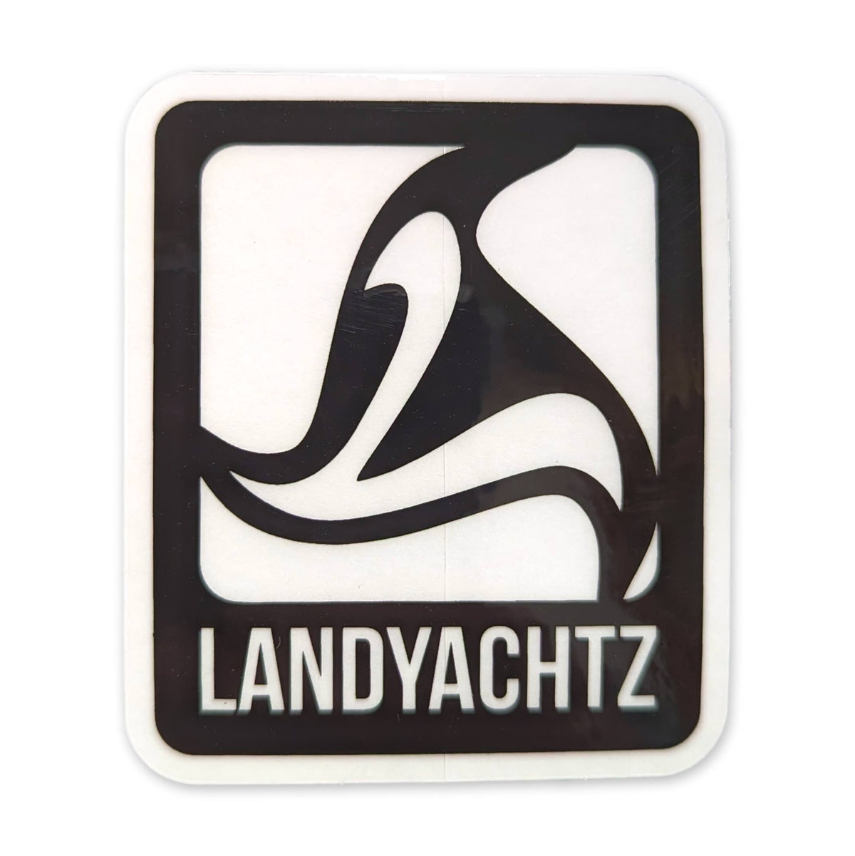 Landyachtz Black Logo White L Sticker