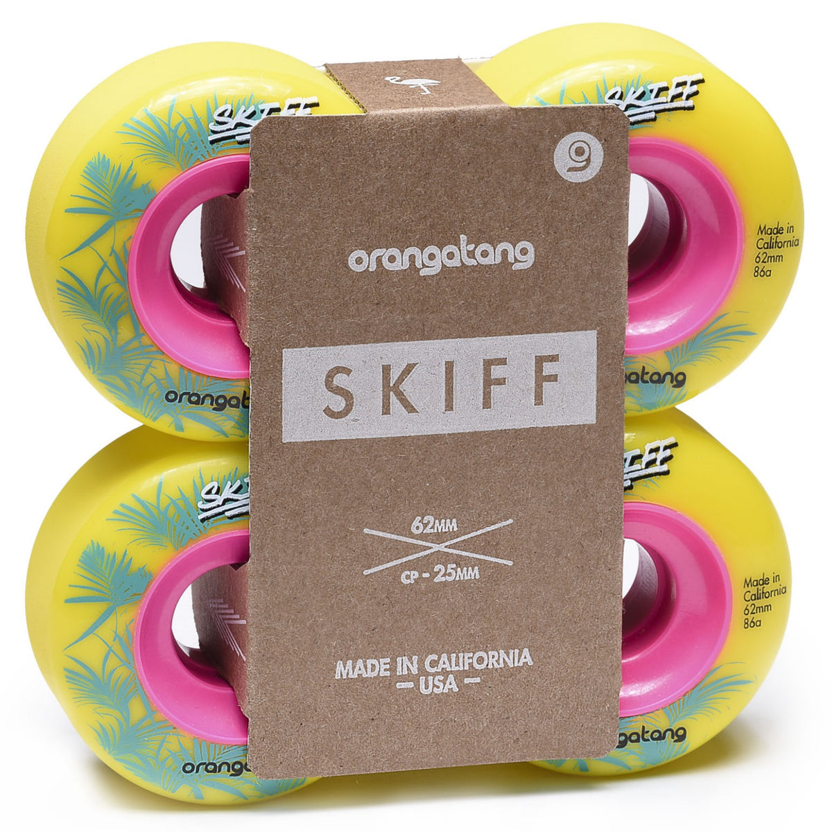 Orangatang Skiff Longboard Skateboard Wheels, 62mm