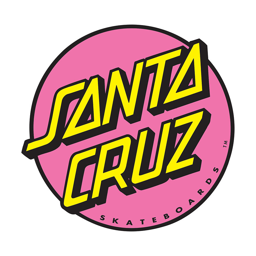 Santa Cruz Classic Dot Sticker, Pink, 1.0"