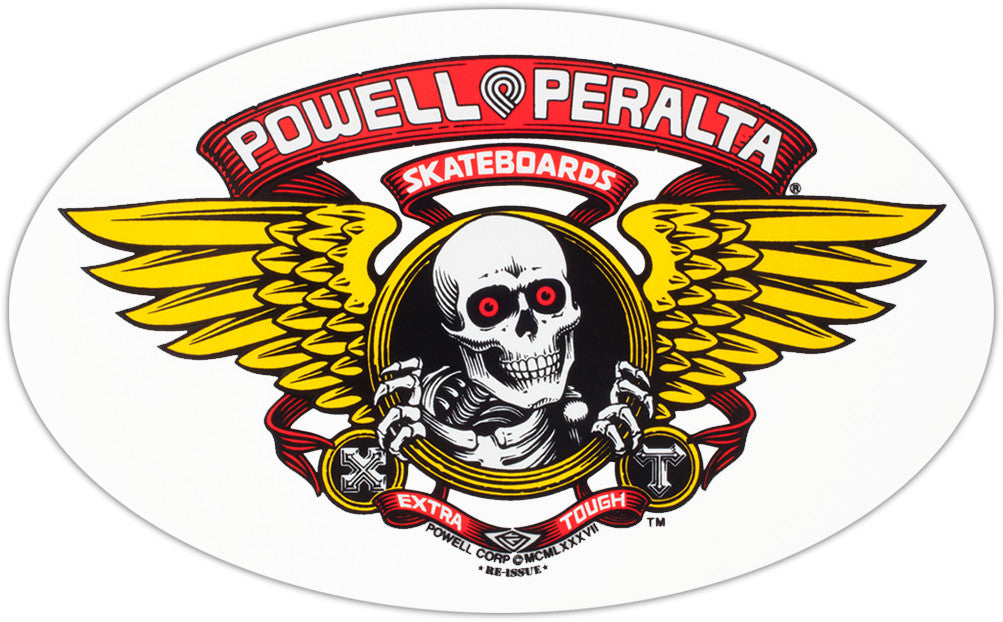 Powell-Peralta Winged Ripper Oval Sticker, Red