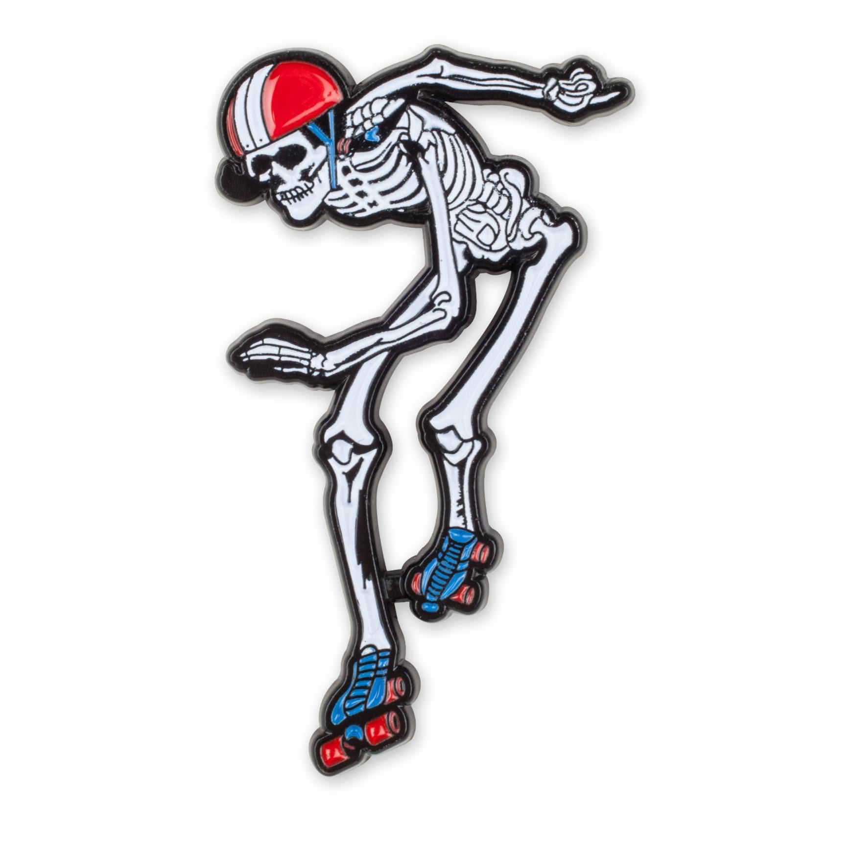 Rollerbones Derby Skeleton Lapel Pin