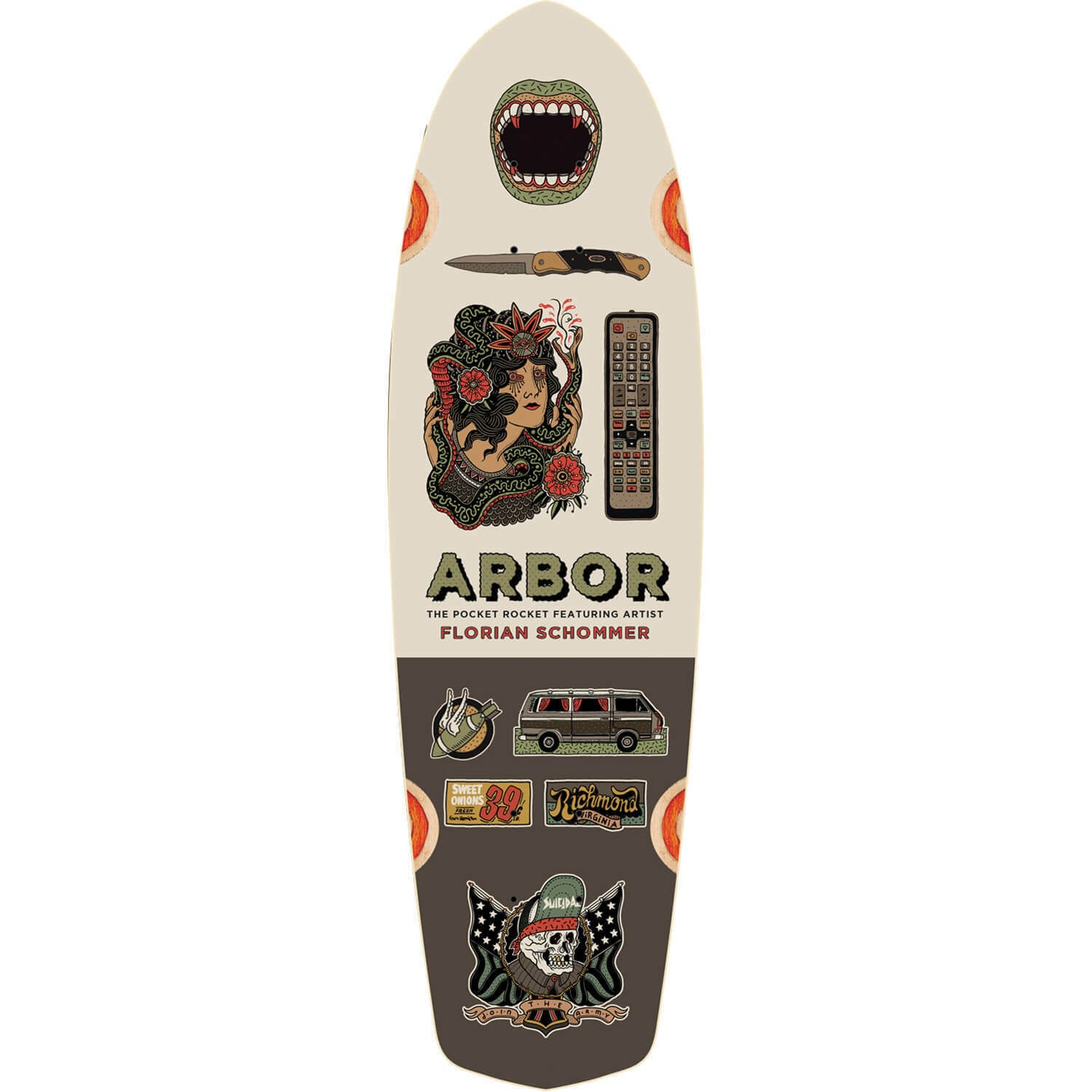 Arbor Pocket Rocket Skateboard, Deck Only