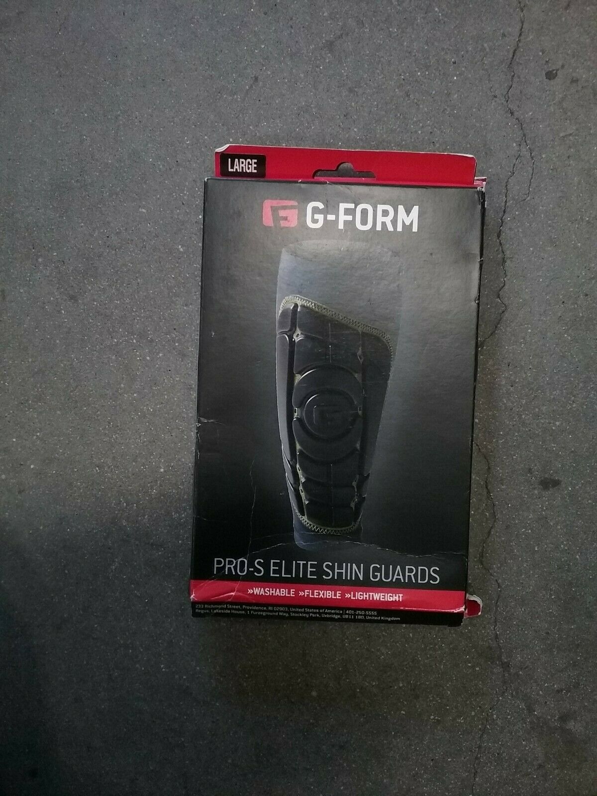 G-Form Pro-S Elite Shin Guard, Black/Yellow, Large - Open Package