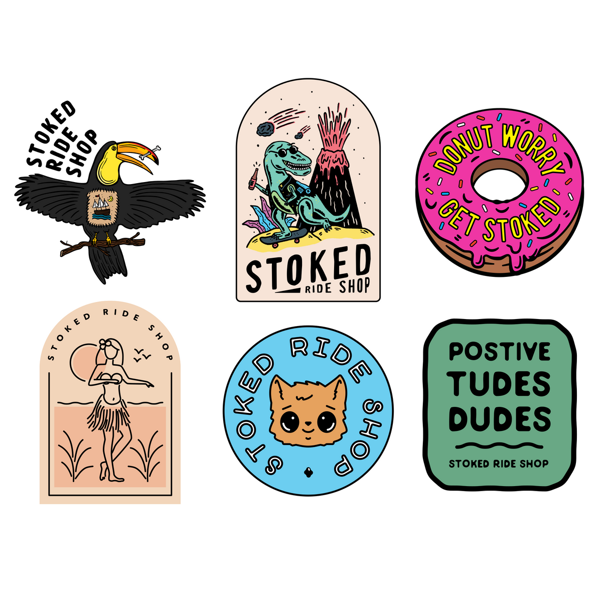 Stoked Ride Shop Limited Edition Sticker Pack, Series 3