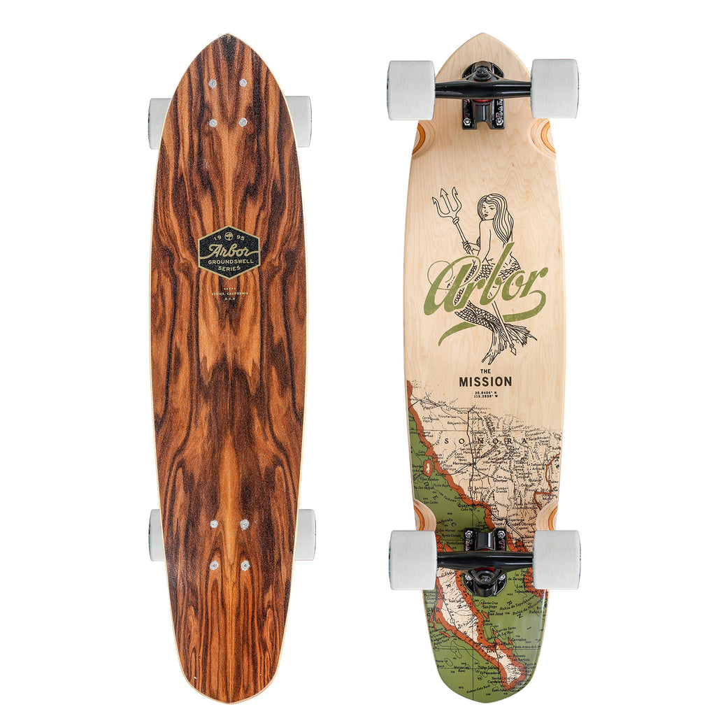 Arbor Mission Groundswell Longboard, Deck and Complete